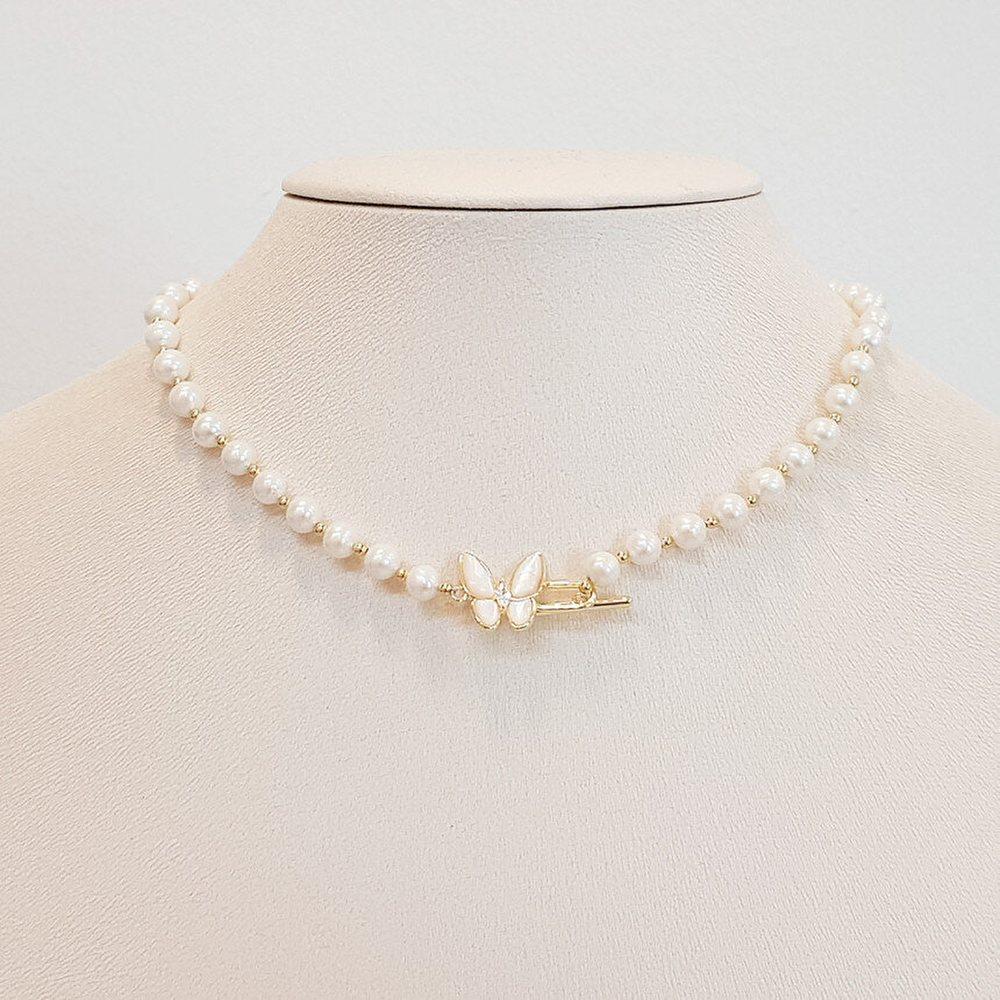 

Natural Mother-of-Pearl Freshwater Pearl Necklace (Spn968)