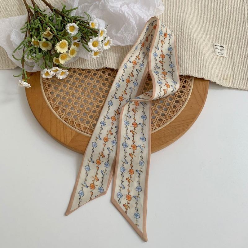 Silk Scarf, Long Strip, High-end New Shirt, Scarf, Tied Bag, Ribbon, Floral Headscarf, Headband, Tied Hair Streamer.