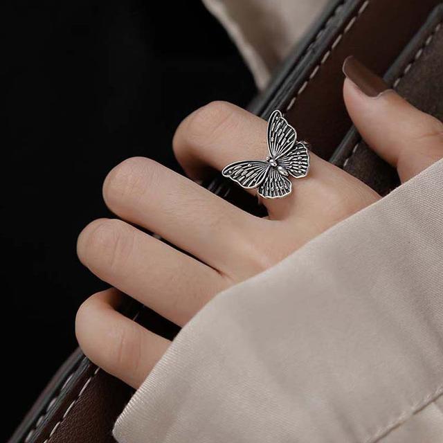 

ANENJERY цветные винтажные тайские цветные кольца с бабочкой для женщин, регулируемое кольцо на открытый палец, вечерние украшения, S-R840 Resizable