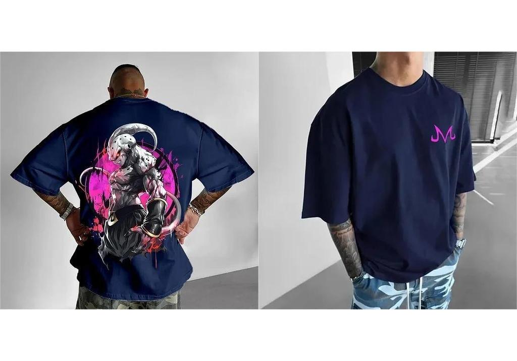 Loose Dragon Ball 2026 Broly Fit T Shirt Unisex Anime Muscle Graphic Tee Streetwear Ink Splash Demon Horns Cotton Casual Streetwear