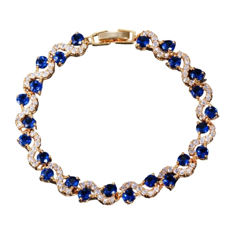 Элегантный теннисный браслет с круглыми камнями из кубического циркония для женщин, браслет из имитированных бриллиантов, аксессуары для вечеринок