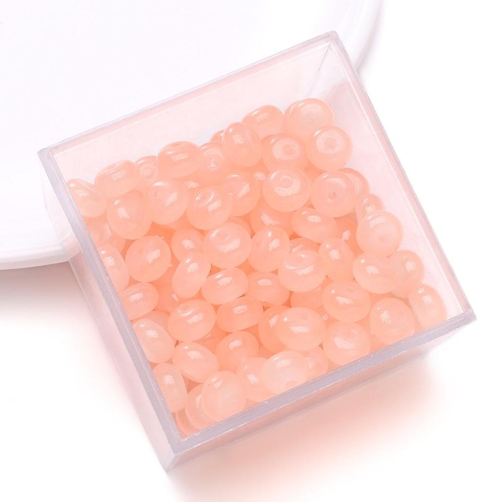 Contas de imitação de jade de vidro: Redondo, Plano Estilo Ábaco para Colares e Pulseiras DIY.