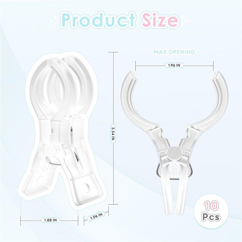A60zspring Clamps, 10 Pcs 3.5 Inch Clear Plastic Clips For Balloon Arch Backdrop Crafting Decoration, Designmay