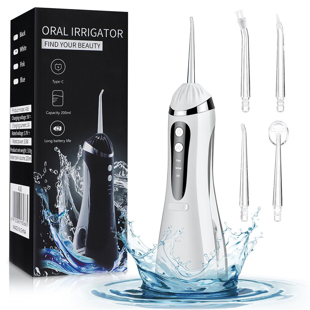 Electric Dental Oral Irrigator, Portable Water Flosser for Teeth Braces, Teeth Whitening Cleaning Tool For Home and Travel Use