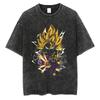 Harajuku Vintage TShirt Japanese Anime Dragon Ball Graphic Oversize T Shirt Washed Tshirt Men Summer Cotton Tops Tees