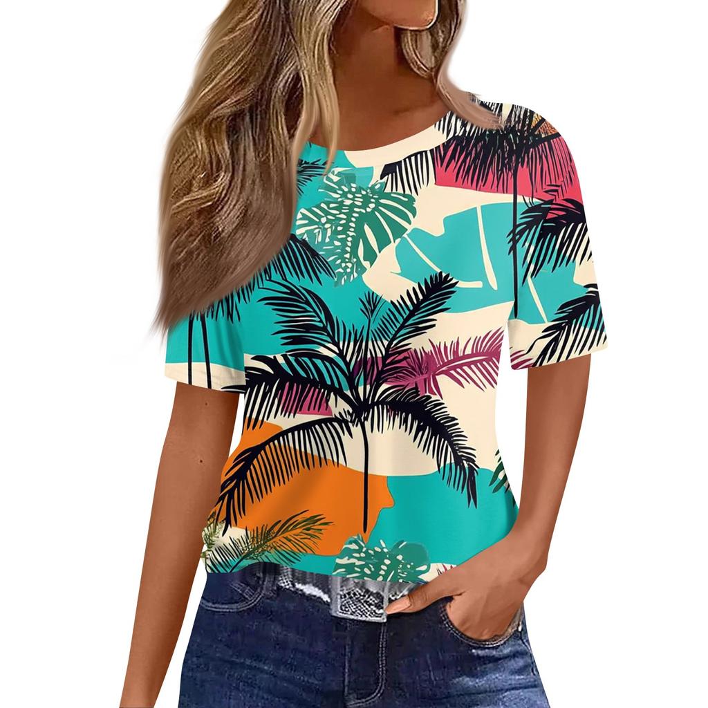 Modisches, lässiges Pullover-Oberteil mit kurzen Ärmeln und Rundhalsausschnitt für Damen