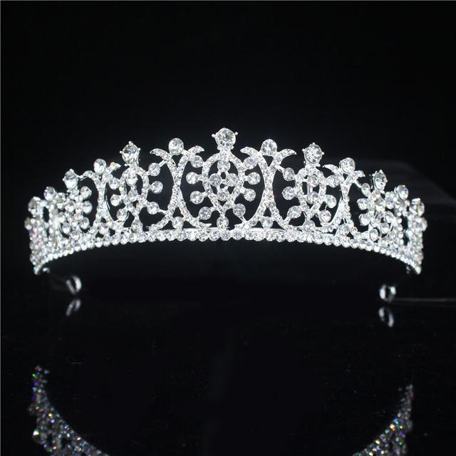 Fashion Rhinestone Pearls Crown Headband Gorgeous Tiaras And Crowns Wedding Head Ornaments Bridal Hair Jewelry Accessories