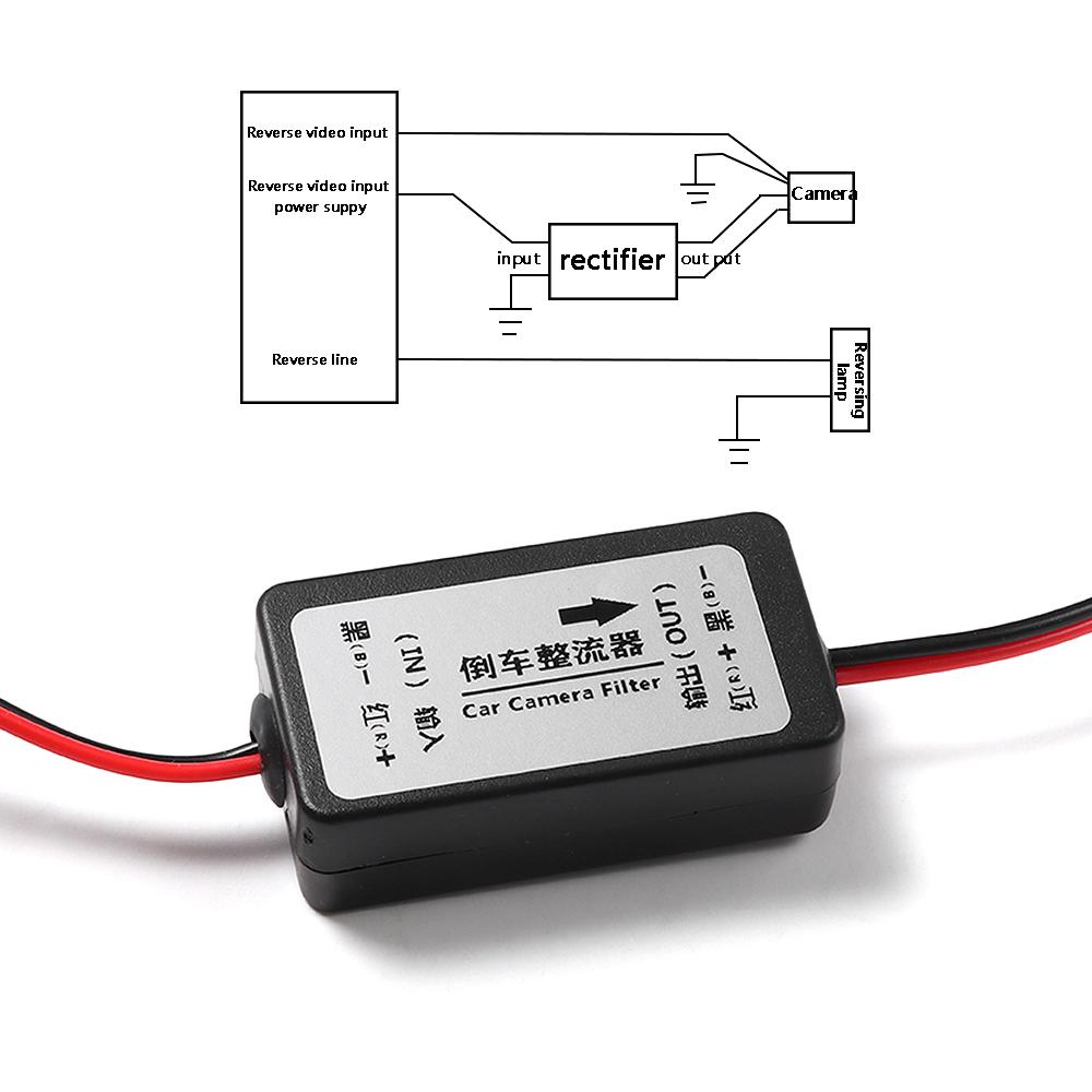 Auto Backup Camera for Car Rear View Filter Rectifier 12V DC Power Relay Capacitor