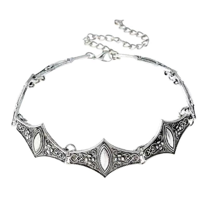 

Retro Bohemian Style Short Statement Necklace With Distressed Finish Adjustable Length Neckchain Handmade Accessory 1