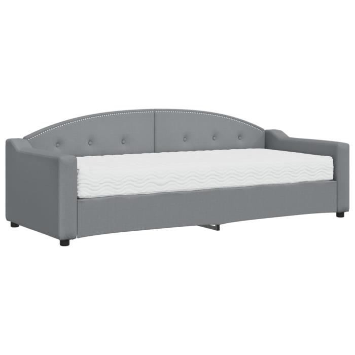 VidaXL Lit de jour avec matelas gris clair 80x200 cm tissu 3197507