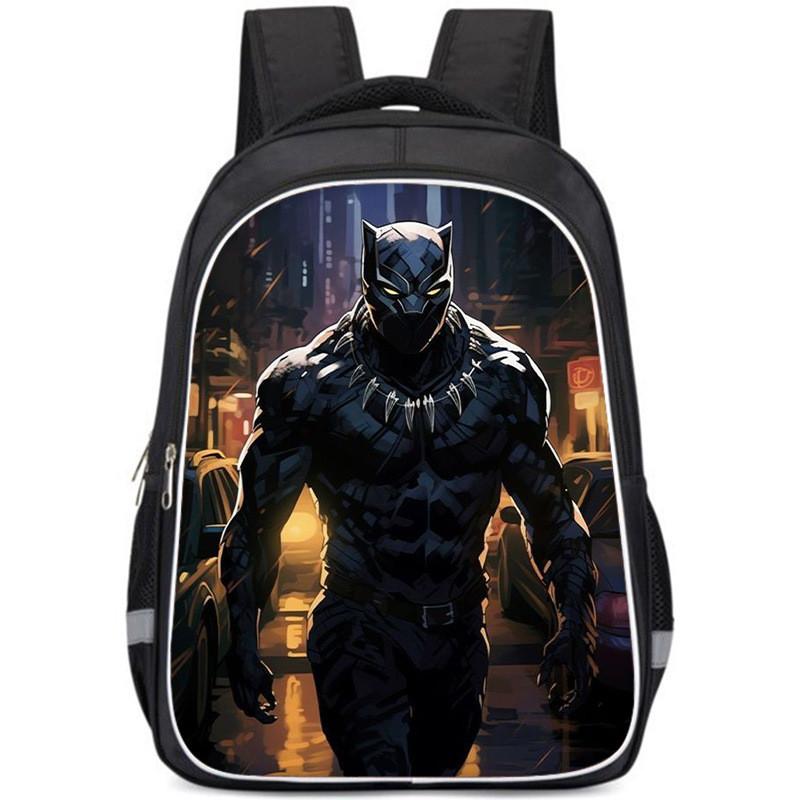 Large Capacity Lightweight Black Panther Kids Backpack For Boys And Girls School Use