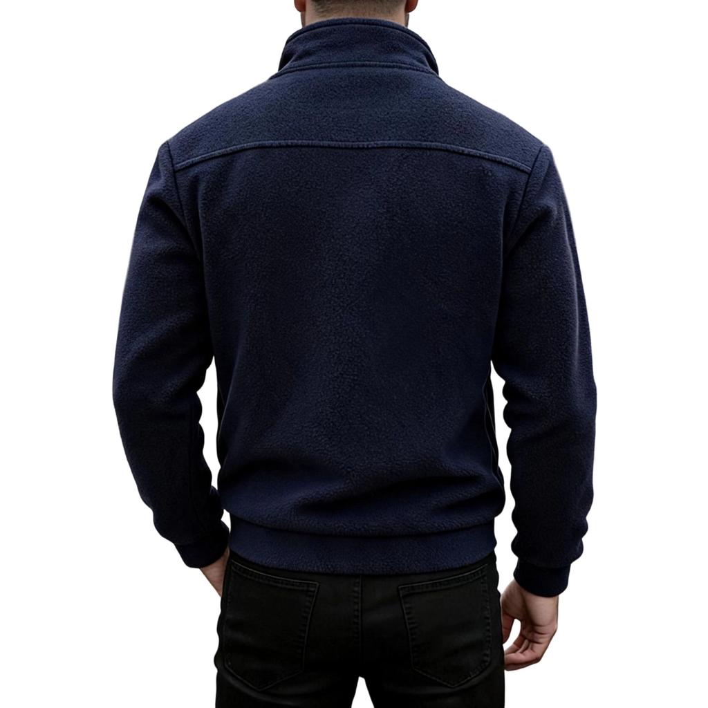 Men's Half Zip Sweatshirt with Turn-Down Collar, Casual Double-Sided Pullover