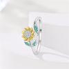 925 Silver Women Rings Sparking Zircon Sunflower Star Moon Open Ring For Engagement Jewelry Anniversary Gifts