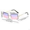 Rimless Sunglasses Comfortable Frameless Eyewear for Vacation Party Summer Beach
