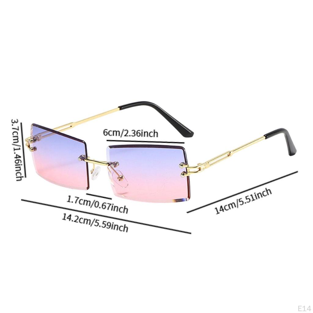Rimless Sunglasses Comfortable Frameless Eyewear for Vacation Party Summer Beach