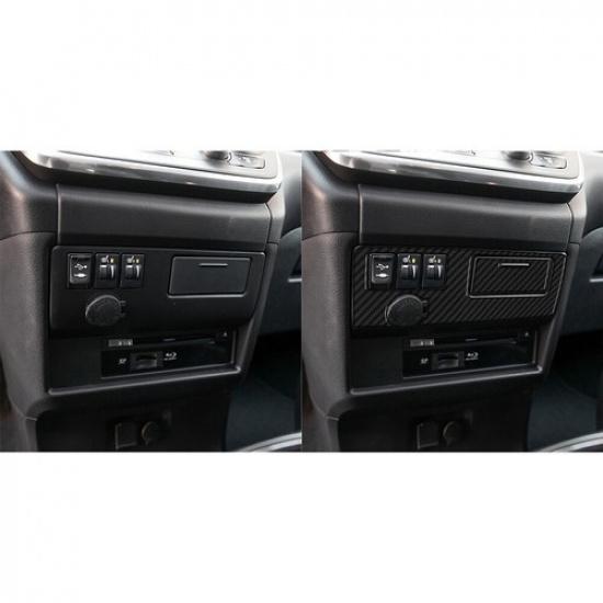 2Pcs Carbon Fiber Interior Power Outlet Cover Trim For Toyota Sienna 2015-