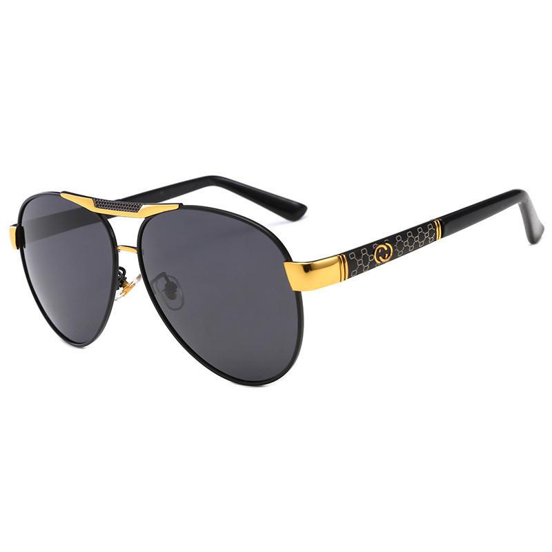 

Стильные мужские бизнес-солнцезащитные очки Черная золотая оправа Поляризационные Очки для вождения 5188 StyleA