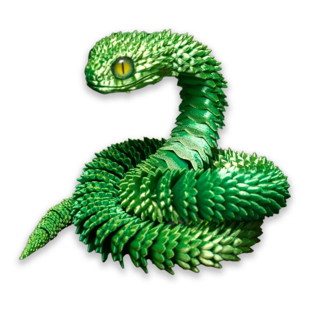 

3D Random colored eyes Printed Snake Movable Joint Simulation Snake Figurine Creative Home Office Desktop Ornament 30cm
