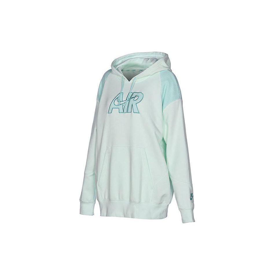 Nike Alphabet Print Knit Hoodie Women Tops Green DM6060-394