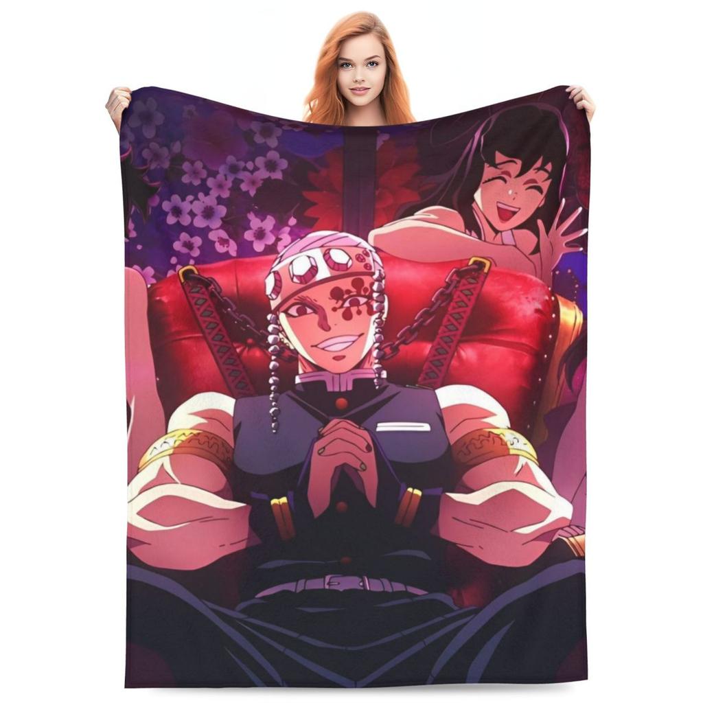 Zvukový pilíř Tengen Uzui Flanelová deka Anime Demon Slayer Vlastní přehoz na postel pohovku gauč 150*125cm Přikrývka