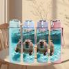 1PC Capybara Relaxing Water Animal Print 750ml Color Plastic Sports Water Bottle Leakproof Flip Straw Lid Suitable for Sports Office Home Use