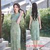 Retro national style young Swiss net long short-sleeved cheongsam spring new improved new Chinese daily cheongsam