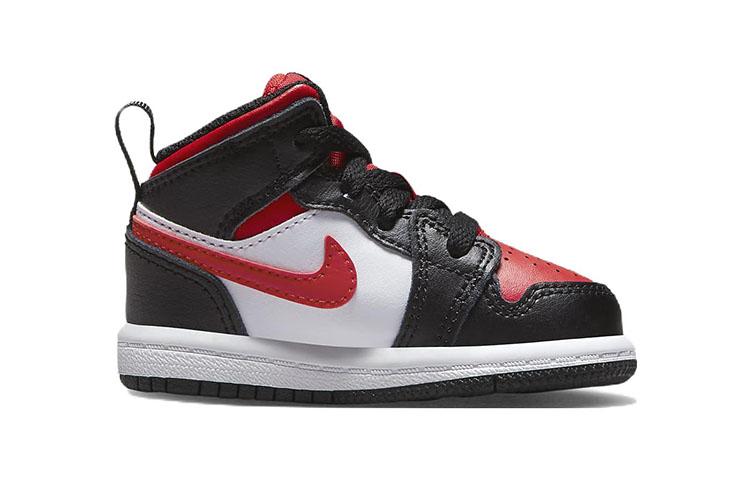 Jordan 1 Mid Black Fire Red TD 640735-079