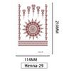 Lace Brown Waterproof Henna Flower Tattoo Stickers for Hands