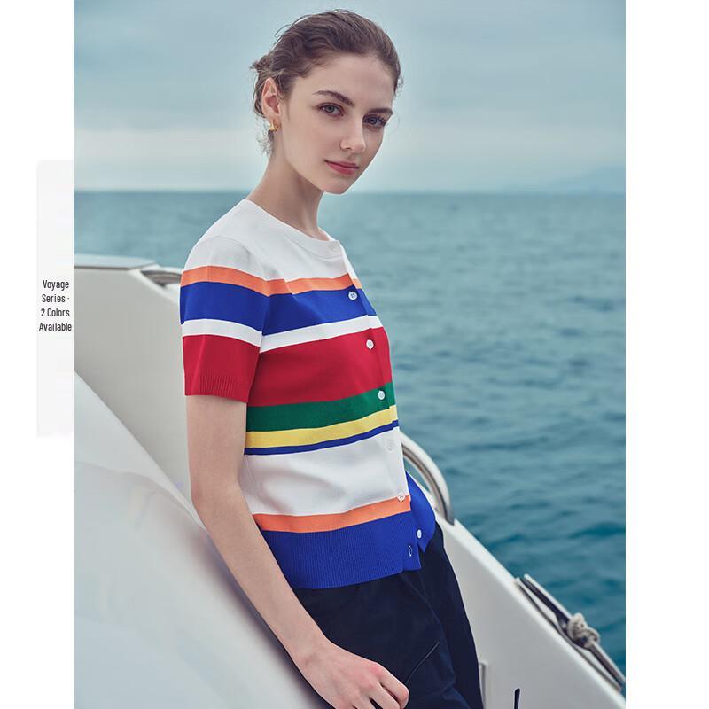 Navigare Women's Color-Block Stripe Knit Cardigan