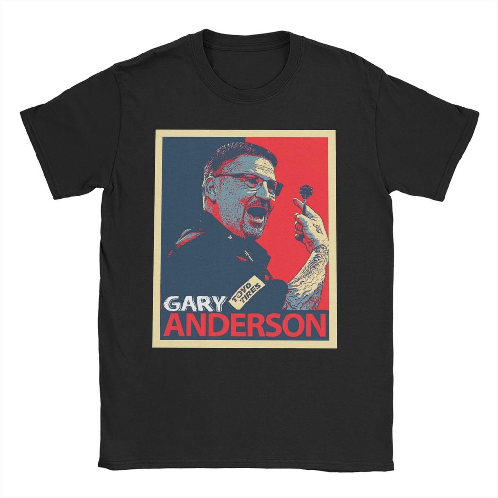 Novelty Gary Anderson TShirt for Unisex Women Crewneck Cotton T Shirt Short Sleeve Tees Printed Clothing