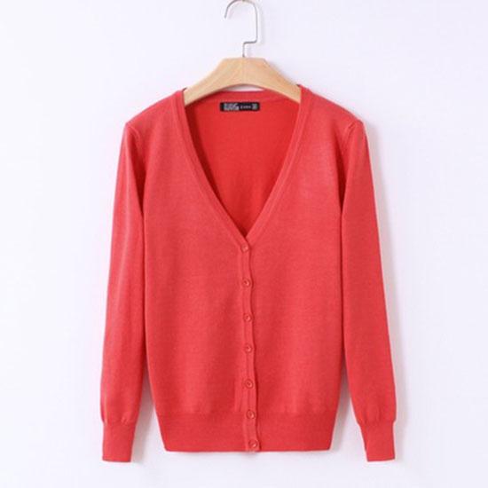 Podzim Zima Dámský tenký svetr Dámský pletený svetr Cardigan Šála Dlouhý rukáv Krátký kabát s výstřihem do V
