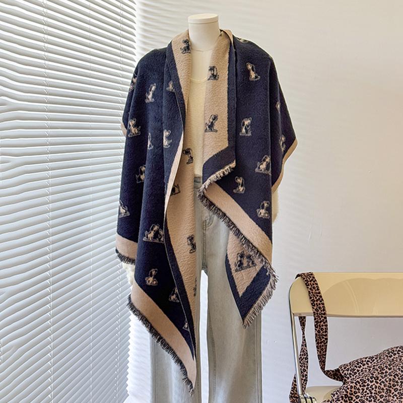 Luxury  Women'S Cashmere Shawl - Winter Cute Allover Print Tasseled Pashmina Bandana Wrap
