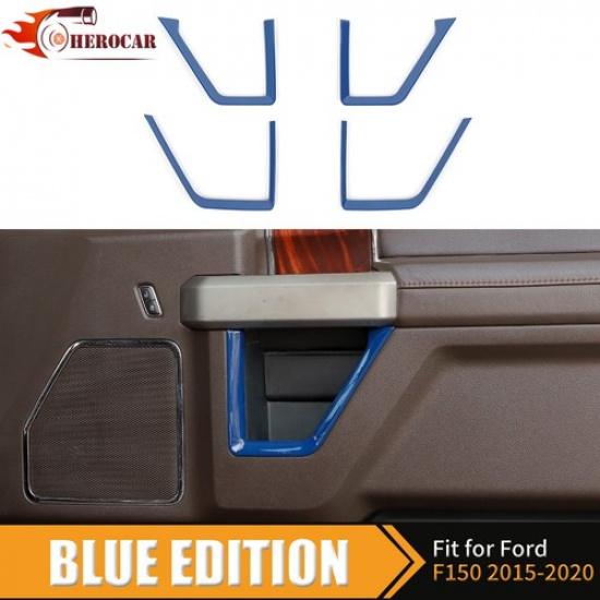 4x Blue Inner Door Speaker Strip Cover Trim For Ford F-150 2015- Accessories