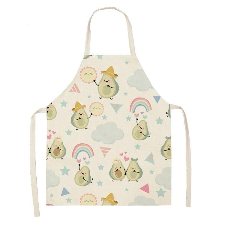 Avocado Pattern Apron Adult Children Sleeveless Anti-fouling Kitchen Home Kitchen Baking Waist Bib