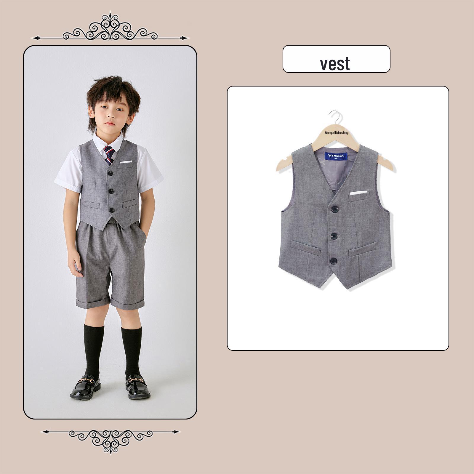 Children s British Style Summer Vest Set: Primary & Kindergarten Sports Uniform with Short-Sleeved Shirt 150 cm