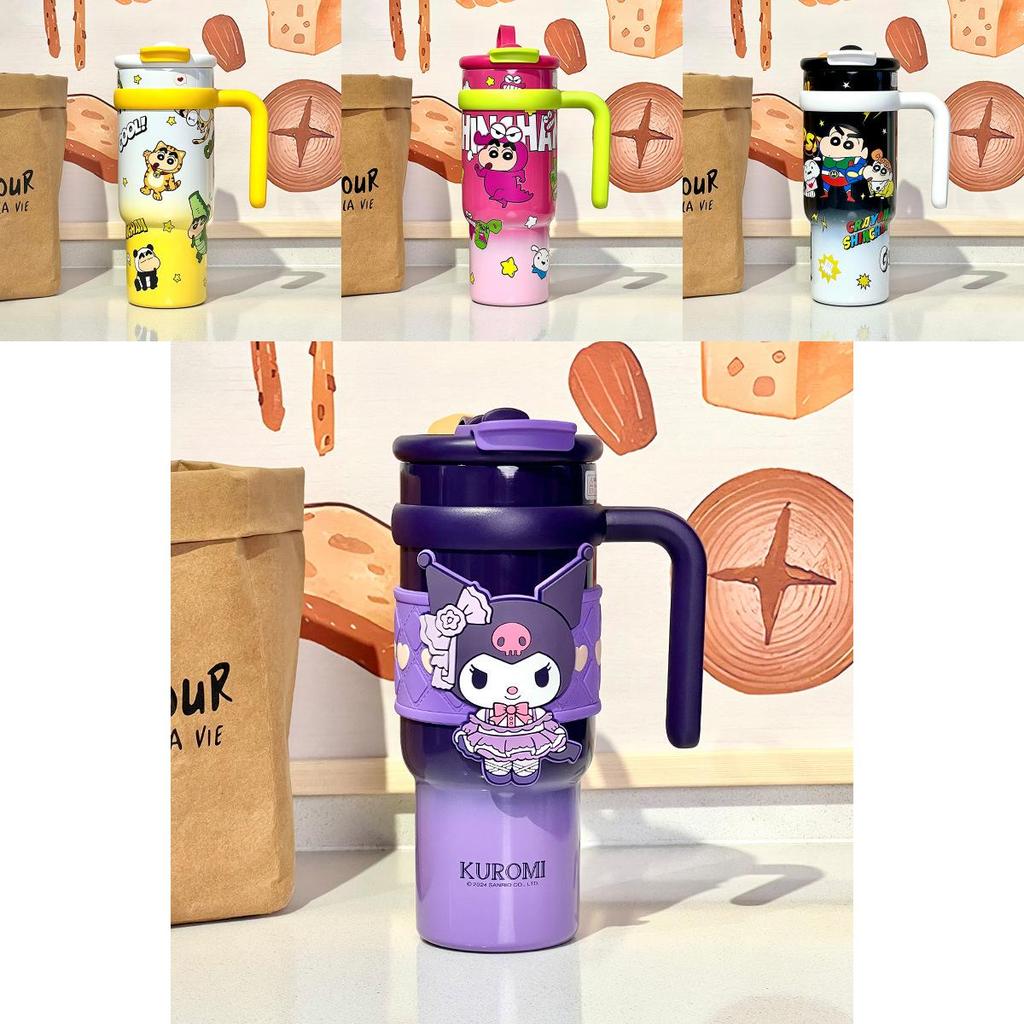Crayon Shinchan Cartoon Style Reusable Thermos With Handle For Kids And Teens
