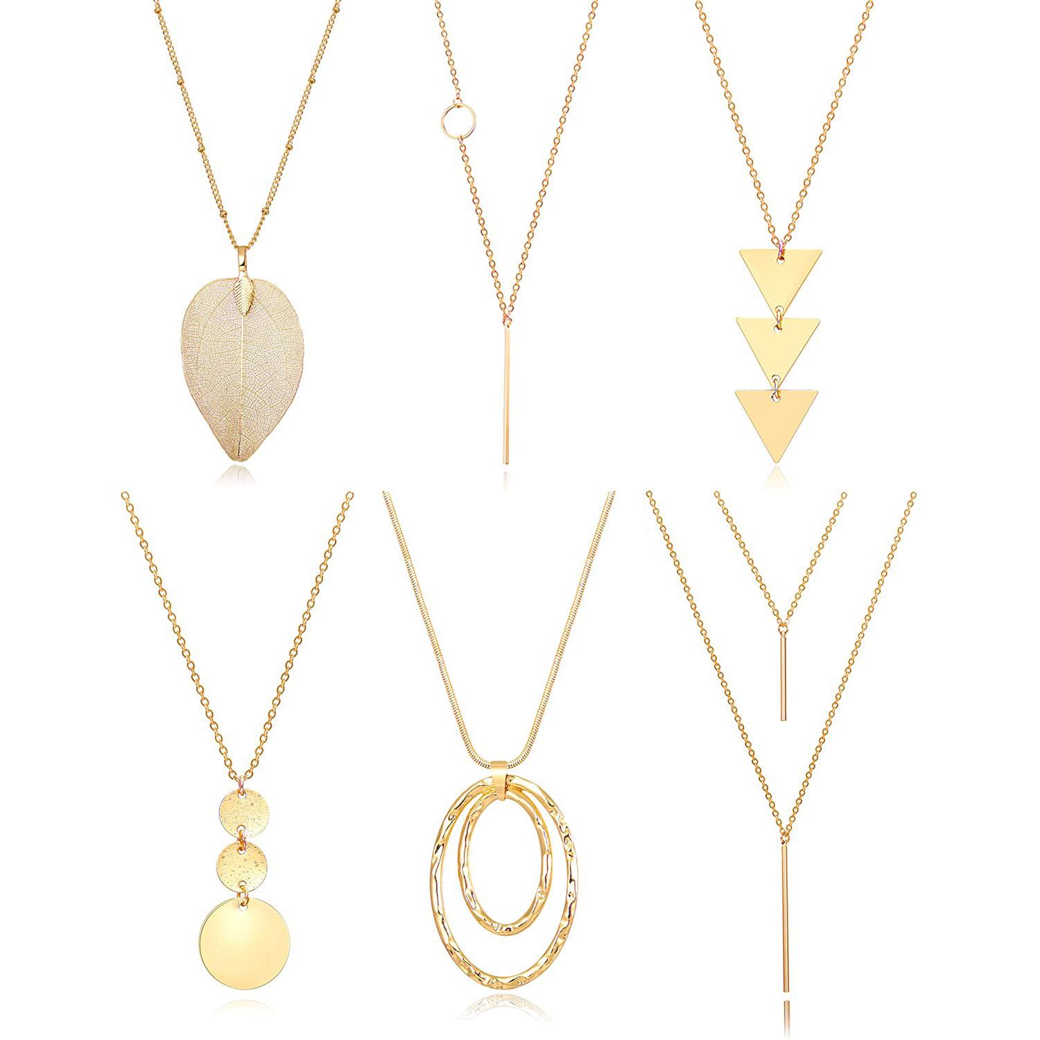

European and American jewelry, color-preserving fringed geometric necklace set, fashionable exaggerated ring sweater chain
