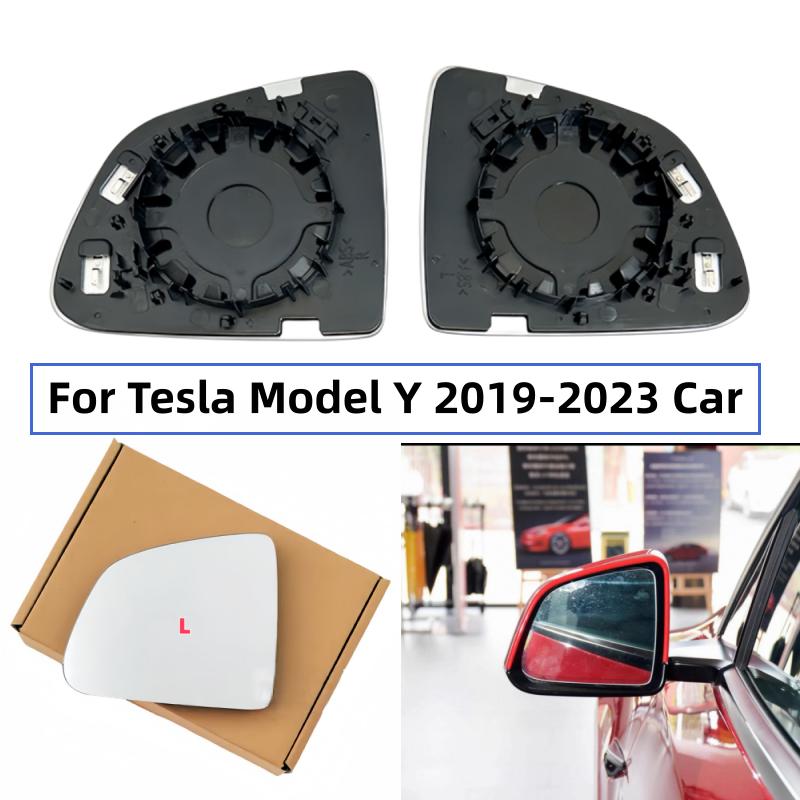 For Tesla Model Y - Car reverse lens rearview mirror Left/Right Side Heated Mirror Glass Rearview accessories