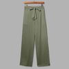 Women's Casual Straight Leg Pants Solid Color Casual Long Pants With Pockets