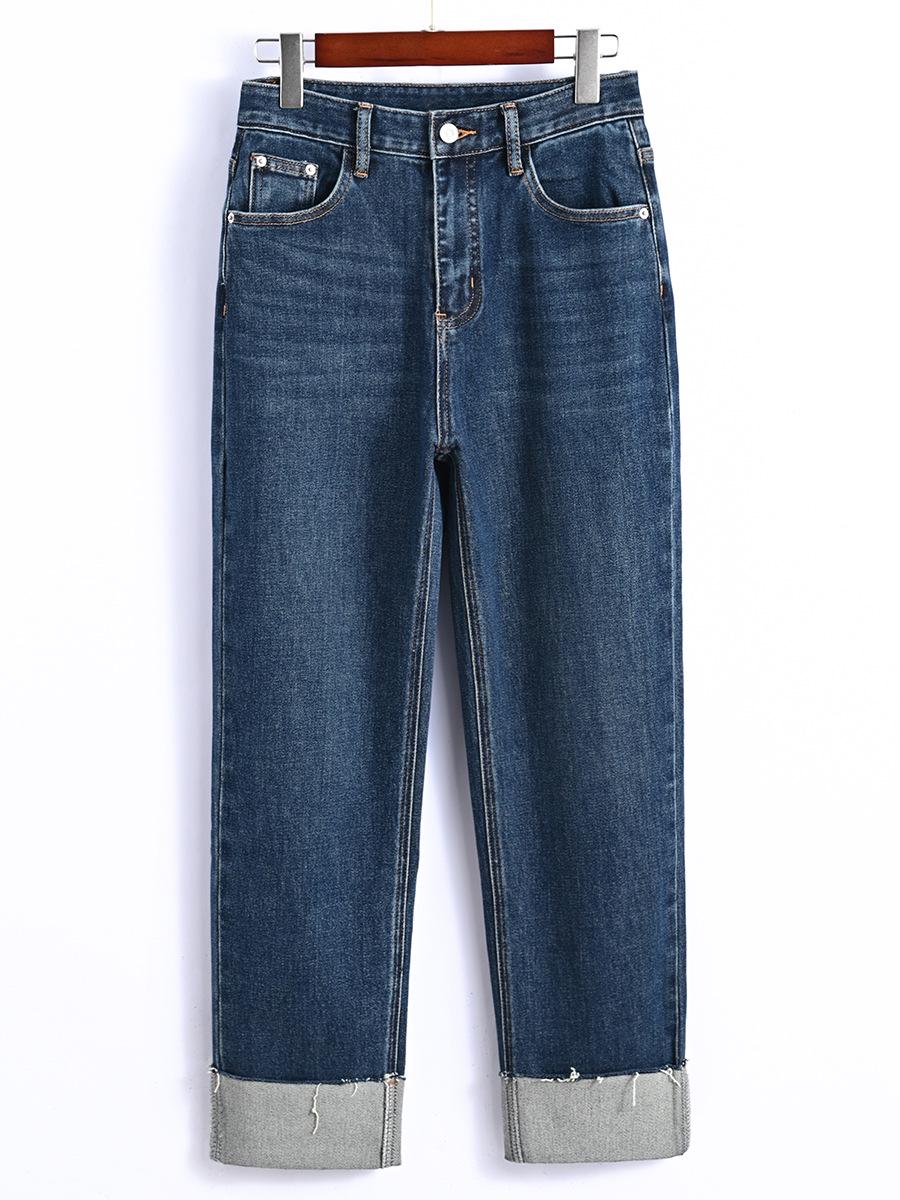 

Clearance! Women s Rolled-Up Cuffed Straight-Leg Jeans for Petite, Spring/Summer Style 843 Medium