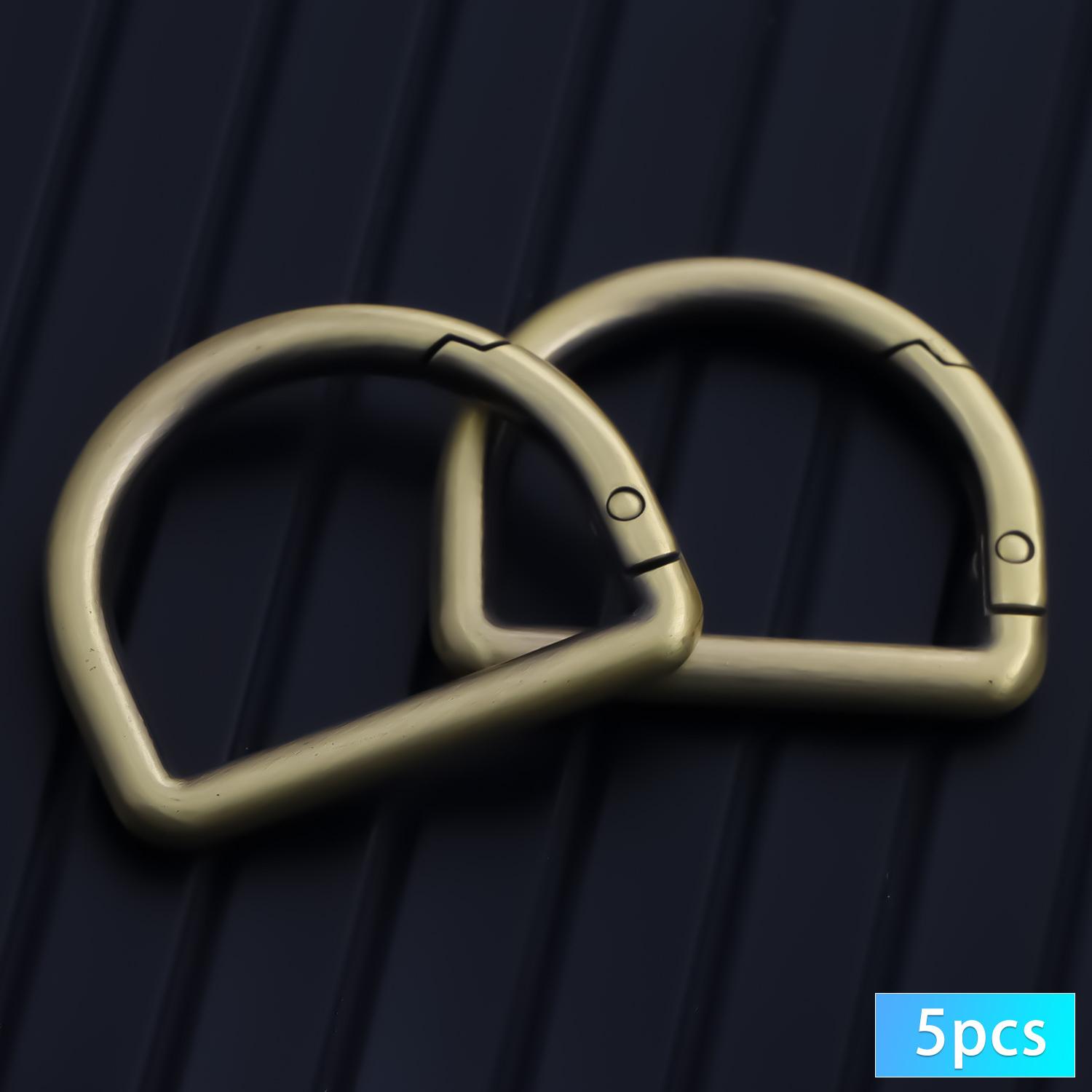 

5 шт. D-образный карабин, металлическая пружина для брелока, зажимы для рюкзака, крючки для брелока для пряжки тесьмы, брелоки, цепочка для кошелька 22mm бронзовый