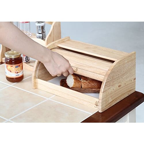 Fuji Boeki Bread Case, 33cm Wide X 23cm Deep X 16cm High, Natural Wood, Kitchen Storage, Bread Storage Case, Bonheur, 94381