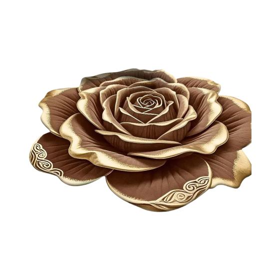 Yousheng Floor Mat Large Size Non-Slip Floral Plush Rug with 3D Visual Effect Easy Maintenance Floor Rug Living Room Bathroom Kitchen Decor