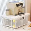 Desktop Coffee Station Organizer, Multifunctional Countertop Storage Shelf with Drawer, Cup Holder & Spice Rack, Kitchen