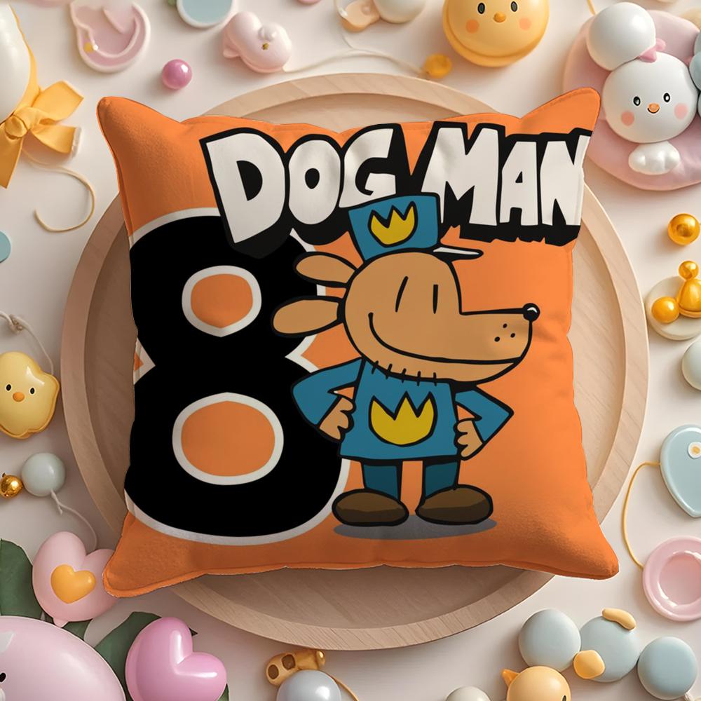 Comic Cartoon Dogmans Pillow Case Soft Plush Fabric Double-Sided Printed Cushion Cover Warm Winter Sofa Pillow Case