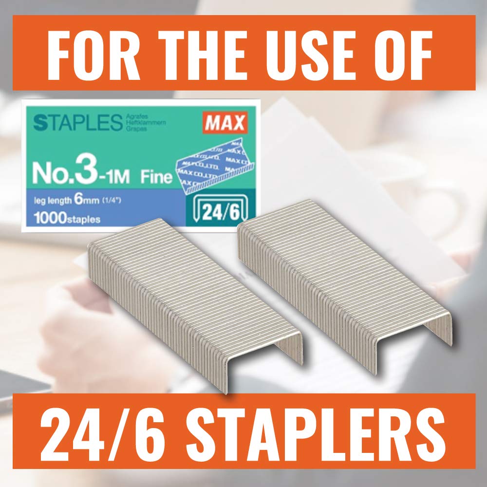 MAX Sponky v krabičce 1/4palcové sponky, HD-3DF sponky, 1 000 (3-1M)