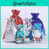 Festive 5pcs Christmas Sacks Reusable Drawstring Gift Bags Perfect For Holiday Cheer