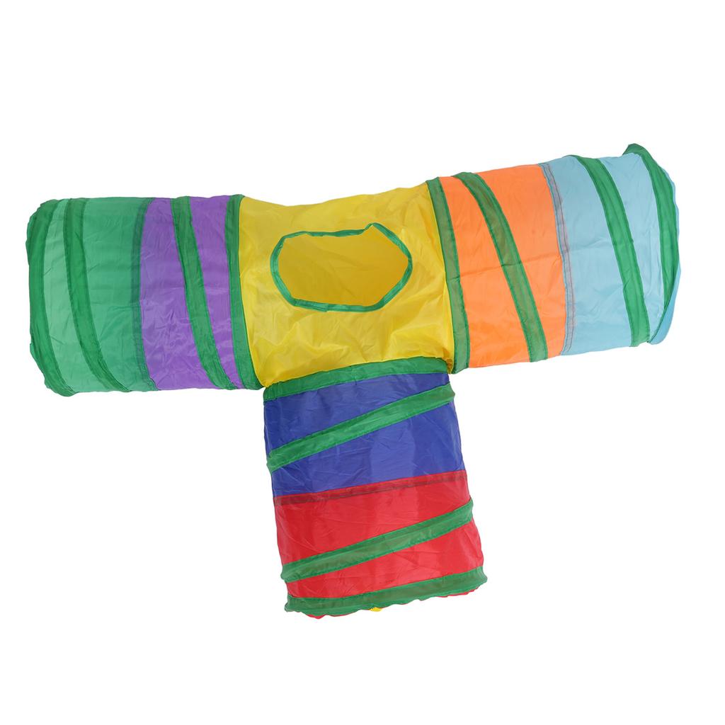 Kattunnel 3-vägs Vikbar Portabel Canvas Valp Kattunge Katt Tunnelrör Leksak för Inomhus Utomhus