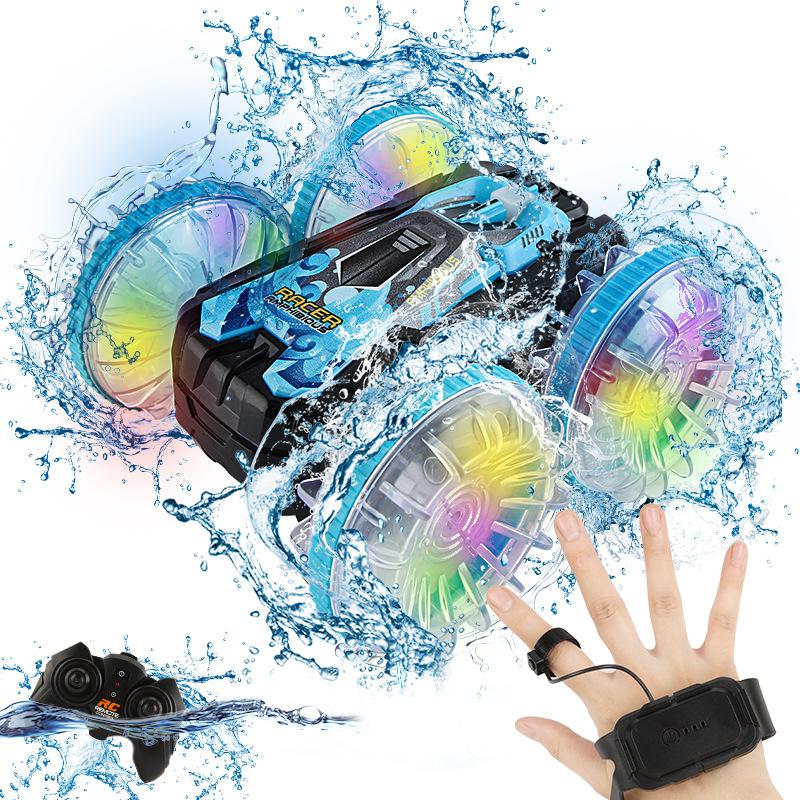 Rc Amphibious Light Remote Control Car Four-Wheel Drive Double-Sided Tumbling Stunt Car Children'S Toy Car