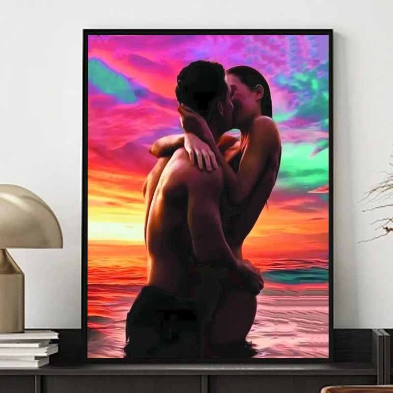 

5D DIY Full Circle Diamond Painting Love Couple Embroidery Cross Stitch Home Decor Gift 20x30cm